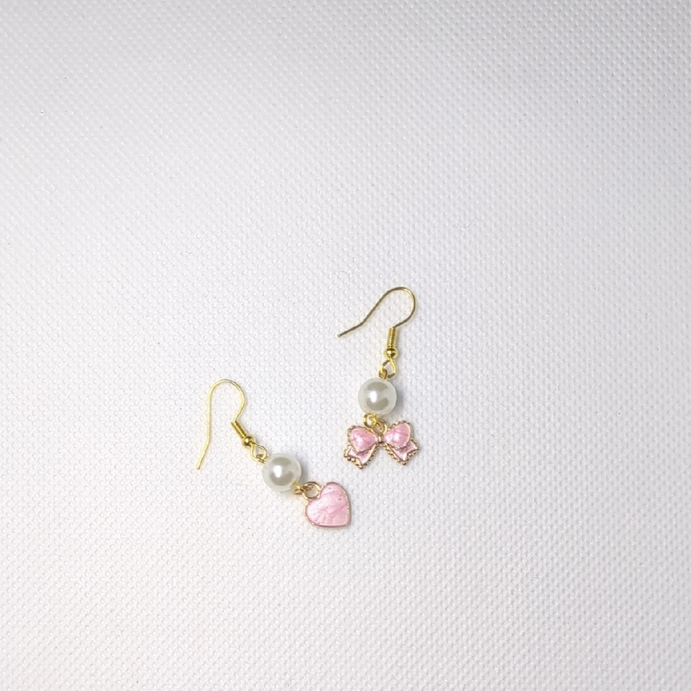Chic Pink and Gold Hoop Earrings